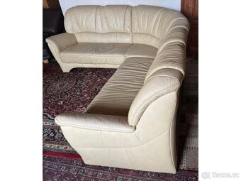 Rohová kožená sedací souprava, 3293 - 2