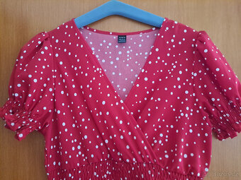 Červené tečkované šaty, veľkosť L. - 2