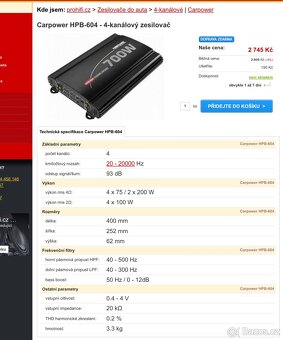 Carpower zesilovač 700w a 500w - 2