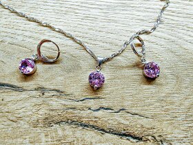 Stříbrná sada fialová nová dámská - 2