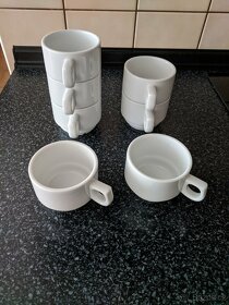 Retro bílé šálky na kávu, objem 0,25 l (7 ks) - 2
