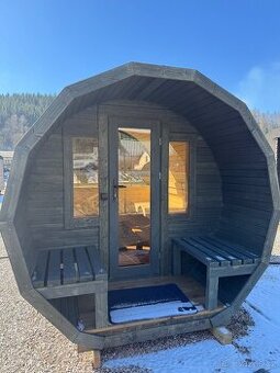 Zahradní sudová sauna 3M s předsíní - 2