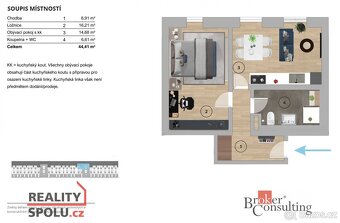 Prodej, byty/2+kk, 44.41 m2, Prokopa Velikého 119, 28201 Čes - 2