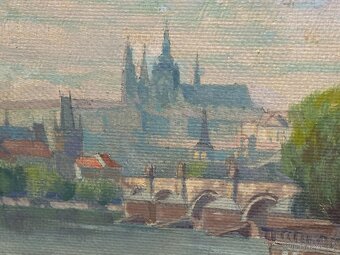 Jaroslav Pukl 1893 - Hradčany, originál olej na kartonu - 2