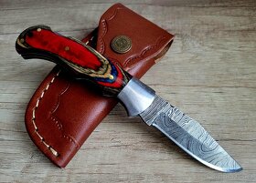 barevný kapesní Damaškový nůž CLASSIC 16,5cm ručně vyrobeno - 2