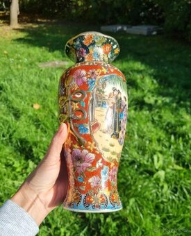 Velmi krásná stará činska porcelánová váza, ručně malovaná - 2