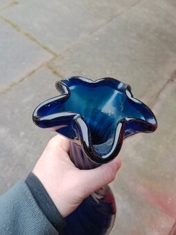 Modrá skleněná váza - 2