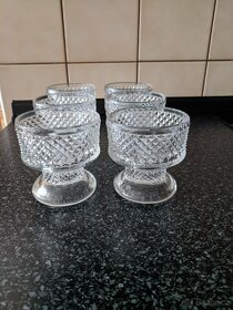 Retro skleněné poháry na zmrzlinu (6 ks) - 2