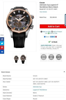 Corum, model Worldtimer Legend, original hodinky - 2
