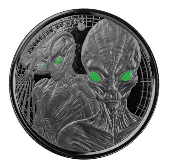 Stříbrná mince - 1oz ALIEN 2023 PROOF Rhodium - 2