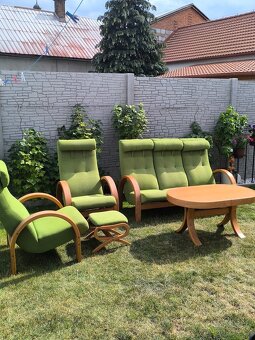 Prodám dřevěnou značkovou sedací soupravu NOE - 2