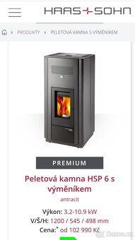 Paletová kamna s výměníkem HAAS+SOHN HSP 6 - 2