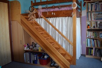 Patrová postel z masivu, palanda, patro - 2