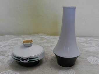 Stylová porcelánová Váza a Dóza Brusel Royal Dux - 2