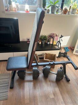 Jednoruční čínky 40kg a polohovací lavice - 2