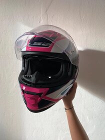 Integrální helma LS2 FF800 STORM Techy Gloss White Pink - 2