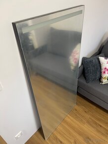 Zrcadlo do koupelny 140x70, LED, černý rám - 2
