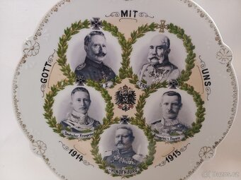Porcelánový talíř- Franc Josef,Wilhelm II., Rakousko Uhersko - 2