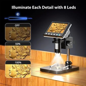 NOVÝ HD Digitální Mikroskop,1000x zvětšení, 8 LED - 2