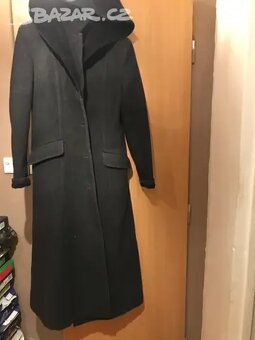 Max Mara kasmirovy vlneny sedy cerny kabat 36 - 2