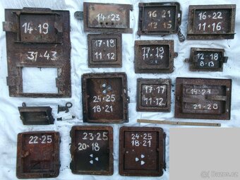 prodám různá stará kamnová dvířka, litinová kamínka bubínek, - 2