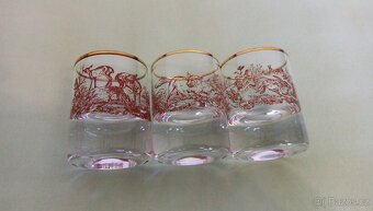 Skleněná likérová sada Moser - myslivecký dekor - 2