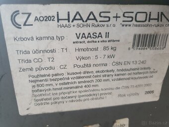 Prodám kamna Haas a sohn...použité - 2