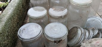 Retro zavařovačky ,skleněná víčka - 2