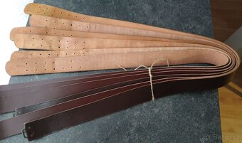 Vojenský kožený pásek opasek 120cm záklaďák OVZS ČSLA ČSSR - 2