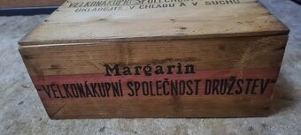 Stará dřevěná přepravka na čajový margarin Dukát (1930-1945) - 2
