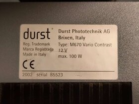 Durst M-670 Vario-profi zvětšovák-kino až 6x7-fotokomora - 2