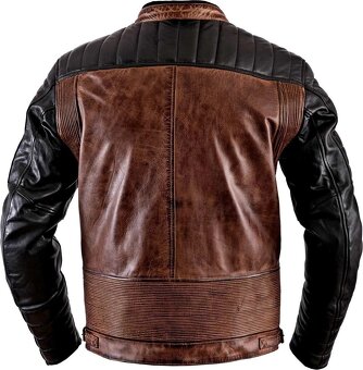 Moto Pánska Kožená Bunda Cafe Racer - 2