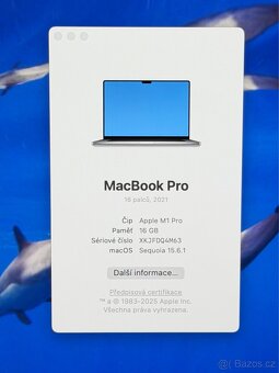 MacBook Pro 16 2021 /16GB RAM/M1 Pro/512GB SSD/Záruka - 2