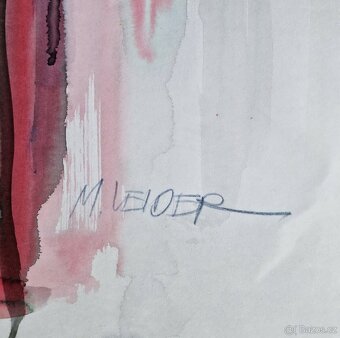 MOSHE LEIDER - Ľudia, /Moderný figuratívny akvarel/ - 2