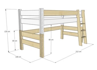 Zvyšující díl + schůdky k posteli Sendy od Gazel - 2