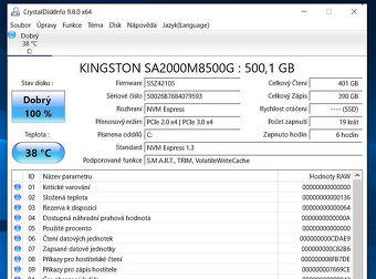 SSD disk KINGSTONE,512Gb,M.2 NVMe RYCHLÝ - 2