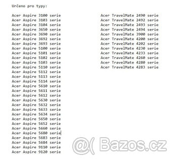 baterie BATBL50L6 pro notebooky Acer Aspire (2hod) - 2
