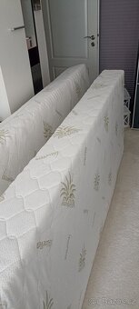 Prodám 2 matrace 90×200 cm – Aloe Vera potah, používané 2 ro - 2