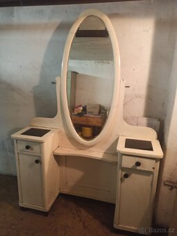 Toaletní stolek se zrcadlem bílý - 2