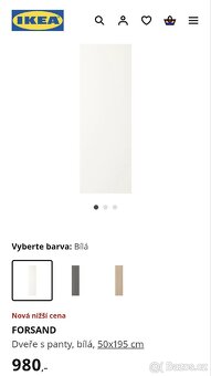 IKEA PAX / skříň s dveřmi bílá - 201 cm x 50 x 35 - 2
