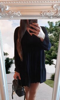 Amisu černé viskózové krátké šaty - 2