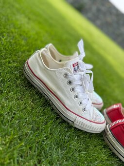 2x luxusní červené + bíle converse s kamínky Swarovski - 2