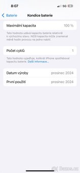 iPhone 15 Pro 128GB: Kapacita baterie 100%, téměř jako nový - 2