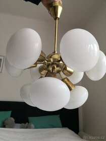 Mosazný lustr Sputnik, 9-ti ramenný, zachovalý - 2