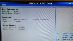 M5A78-M LX + Athlon II X4 645 + 4GB RAM - 2
