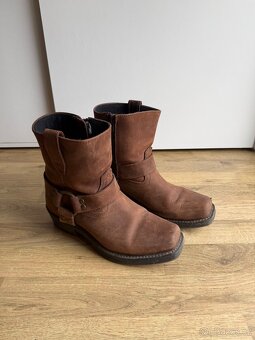 Kovbojské kožené boty koně kotníkové - 2