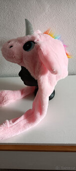 Plyšový jednorožec - NOVÁ čepice s funkčníma ušima - 2