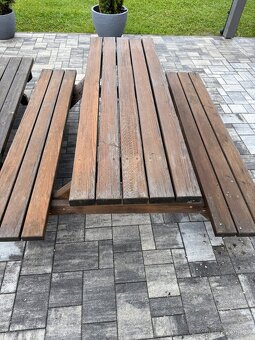 Zahradní lavice dřevěná stůl pivní set - 2