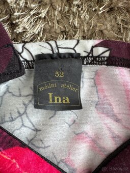 Dámské květinové růžové šaty Ateliér INA vel. 52 - 2