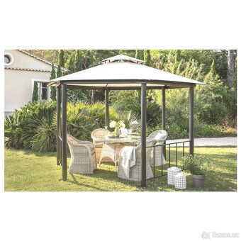 Nový zahradní altán Verona Ø 350 cm, v 265 cm - béžový/černý - 2